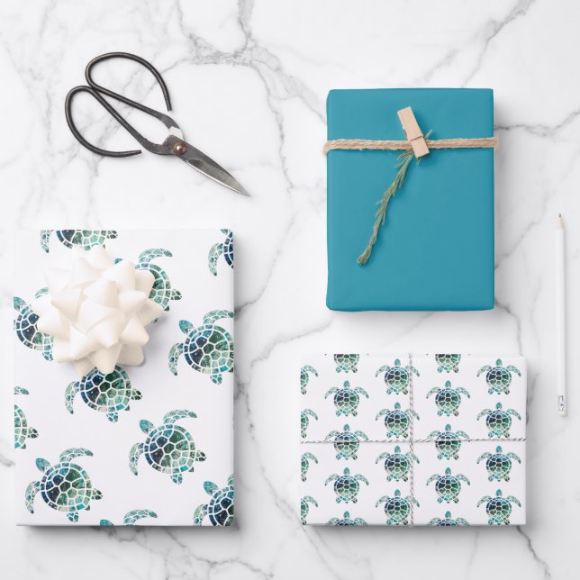 Hoja De Papel De Regalo Tortuga marina (Anverso)