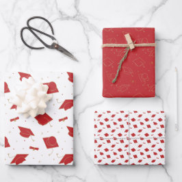 Hoja De Papel De Regalo Toss de Graduación Rojo