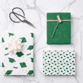 Hoja De Papel De Regalo Toss de Graduación Verde