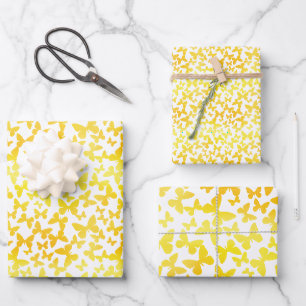 Hoja De Papel De Regalo Toss de mariposa (amarillo)
