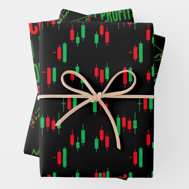 Hoja De Papel De Regalo Trading Chart Pattern Streetwear Red Green Candle (In situ)