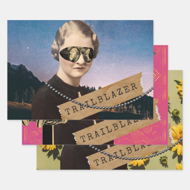 Hoja De Papel De Regalo Trailblazer Kitsch Alteración del arte (Set)
