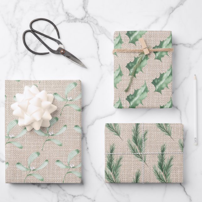 Hoja De Papel De Regalo Trato de vacaciones de elementos naturales (Anverso)