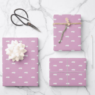 Hoja De Papel De Regalo Trazos minimalistas blancos sobre magenta pastel