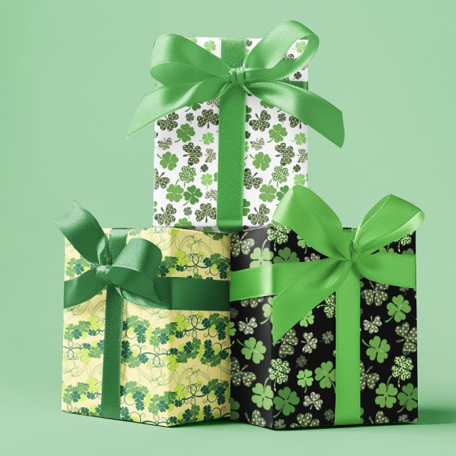 Hoja De Papel De Regalo Trébol de Shamrock día de San Patricio Verde (Subido por el creador)