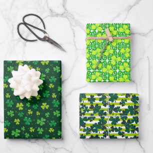Hoja De Papel De Regalo Trébol verde irlandés