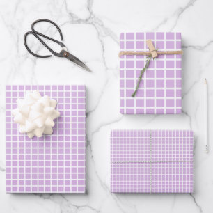 Hoja De Papel De Regalo Trellis White - Lila Suave