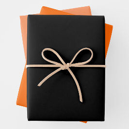 Hoja De Papel De Regalo Trendy Orange, Pale Orange & Black Complementary