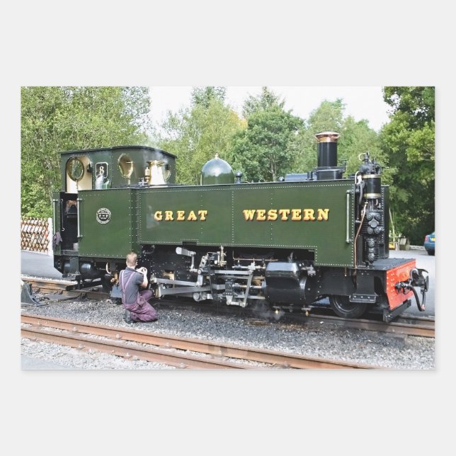 HOJA DE PAPEL DE REGALO TRENES DE VAPOR (Anverso 2)