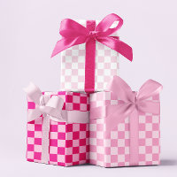 Tres Cuadro Escocés Rosa