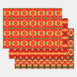 Hoja De Papel De Regalo Tres diseños de diseño diferentes