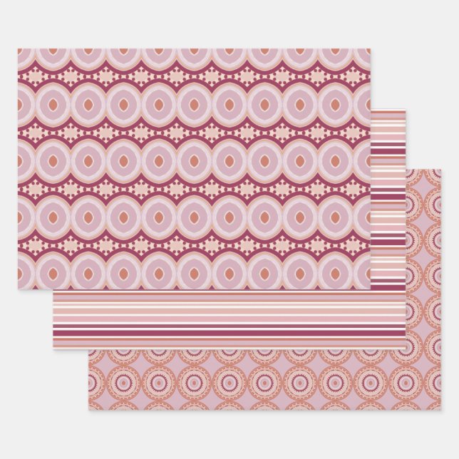 Hoja De Papel De Regalo Tres diseños de patrones diferentes (Set)