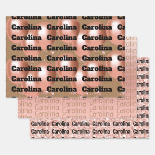 Hoja De Papel De Regalo Tres Diseños Diferentes Tu Nombre Color Femenino