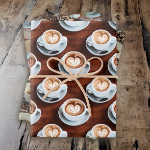 Hoja De Papel De Regalo Tres impresiones temáticas del café