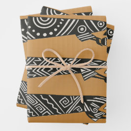 Hoja De Papel De Regalo Tres Reyes Magos Navidad Natividad Blanco y Negro