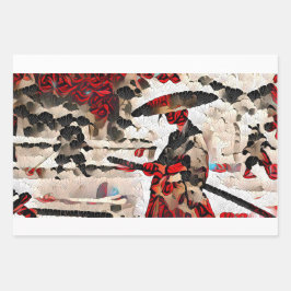 Hoja De Papel De Regalo Tres Roninas de NFT Artisans