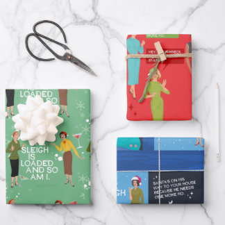 Hoja De Papel De Regalo Tres variados temas de Navidades de Bluntcard