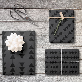 Hoja De Papel De Regalo Triángulos Colgantes Negros Modernos y Elegantes s