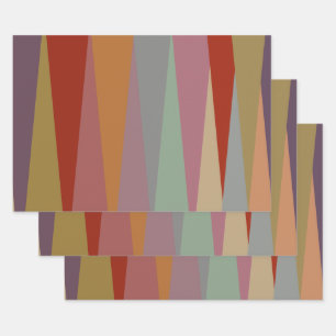 Hoja De Papel De Regalo Triángulos coloridos de estilo moderno de mediados
