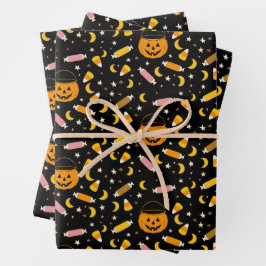Hoja De Papel De Regalo Trick o trajes de fantasmagórica temporada retro H