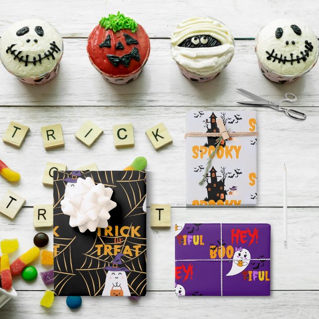 Hoja De Papel De Regalo ¡Trick o Treoky! Halloween Boo-Tiful (Subido por el creador)