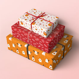 Hoja De Papel De Regalo Trinchera o truco espeluznantes o patrones de Hall