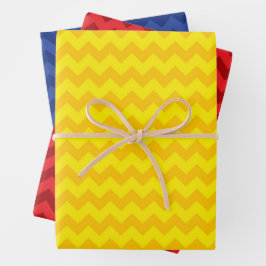 Hoja De Papel De Regalo Trio de ajuste de regalo Zig Zag