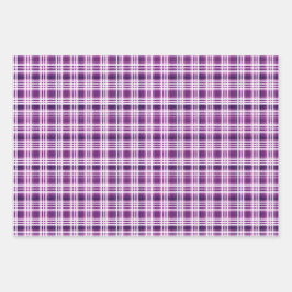 Hoja De Papel De Regalo Trío de color morado y blanco