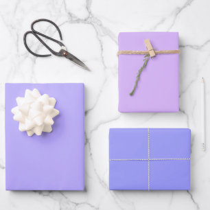 Hoja De Papel De Regalo Trío de color sólido azul vista rosa malva de moda