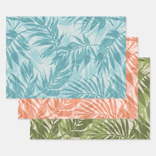 Hoja De Papel De Regalo Trío de cosecha tropical hawaiano (Set)