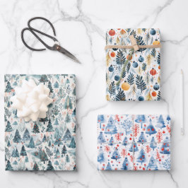 Hoja De Papel De Regalo Trío de navidades