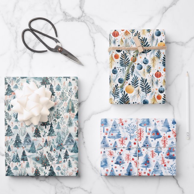 Hoja De Papel De Regalo Trío de navidades (Anverso)