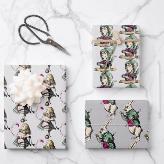 Hoja De Papel De Regalo Trio de personajes de Wonderland