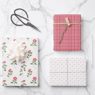 Hoja De Papel De Regalo Trío de picnic rosado 3