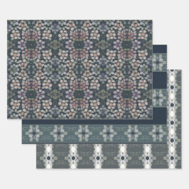 Hoja De Papel De Regalo Trío De Tres Patentados Florales