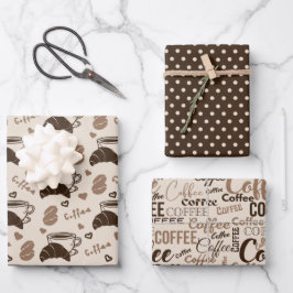 Hoja De Papel De Regalo Trío Encanto Café 3