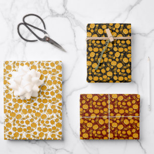 Hoja De Papel De Regalo Trompeta de calabaza Notas de la música Envolver h
