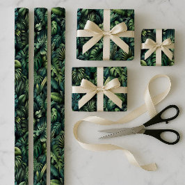 Hoja De Papel De Regalo Tropical Monstera Botanical Green Wrapping Bundle
