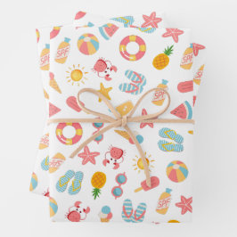 Hoja De Papel De Regalo Tropical Swimming Pool Birthday Party