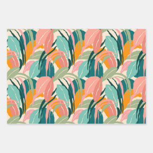 Hoja De Papel De Regalo Tropicales coloridos: Palmeras de playa envolviend