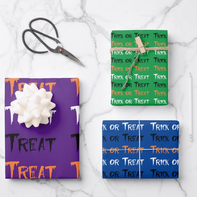 Hoja De Papel De Regalo Truco o trato (Anverso)