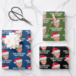 Hoja De Papel De Regalo Trump con Santa Hat - Hacer a los Navidades grande