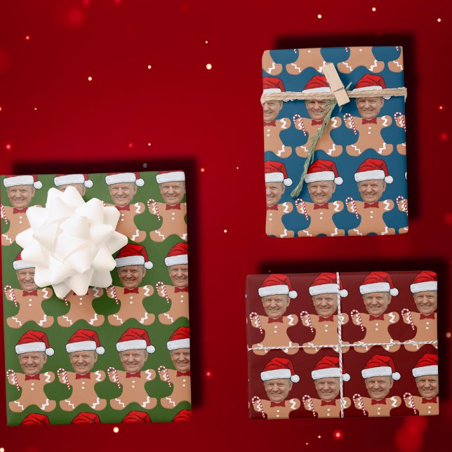 Hoja De Papel De Regalo Trump Face Personalizado Face Photo Gingerbread (Subido por el creador)