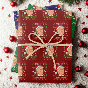 Hoja De Papel De Regalo Trump Feliz Navidad Feo regalo de Navidad