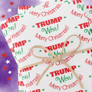 Hoja De Papel De Regalo ¡TRUMP GANÓ! Envoltura de regalo del set de navida