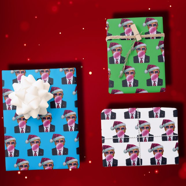 Hoja De Papel De Regalo Trump resalta el regalo de los Navidades azules de (Subido por el creador)