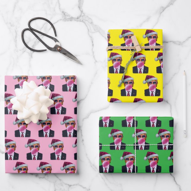 Hoja De Papel De Regalo Trump resplandece la burbuja de los Navidades (Anverso)