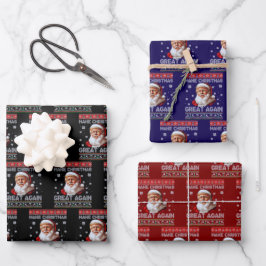 Hoja De Papel De Regalo Trump Santa Claus vuelve a hacer grandes a los Nav