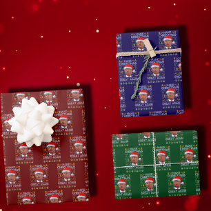 Hoja De Papel De Regalo Trump vuelve a hacer grandes a los Navidades