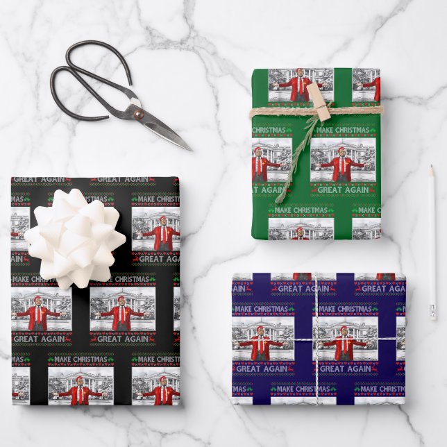 Hoja De Papel De Regalo Trump vuelve a hacer grandes Navidades (Anverso)